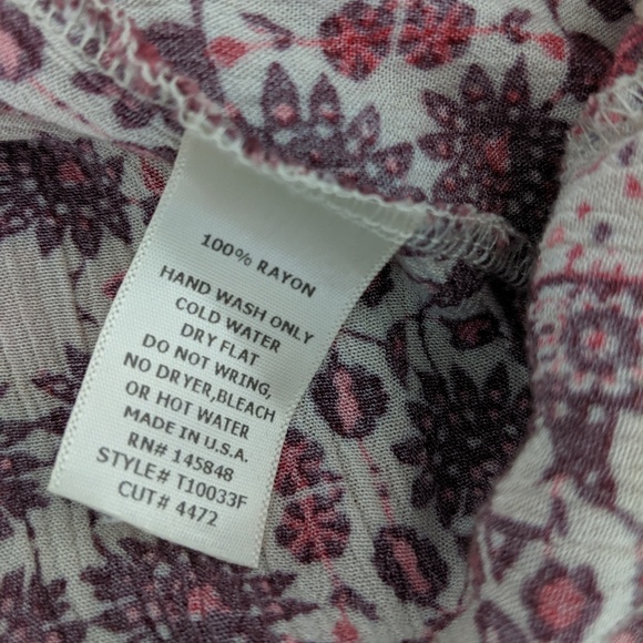 FRANCESCA'S Alya Open Back Boho Printed Top Sz L - Picture 7 of 8